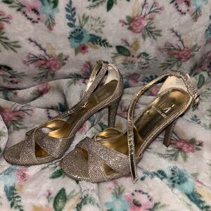 Elegant Gold Strappy Heels
